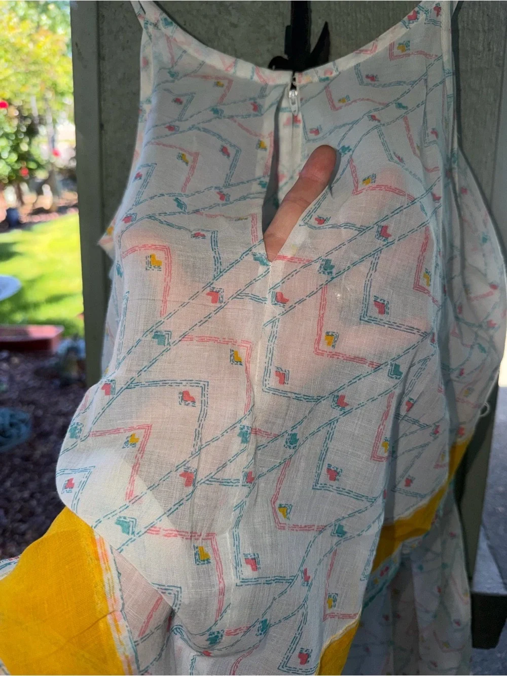 Vintage Jody T of California layered handkerchief sleeveless dress 14 white - Picture 5 of 6